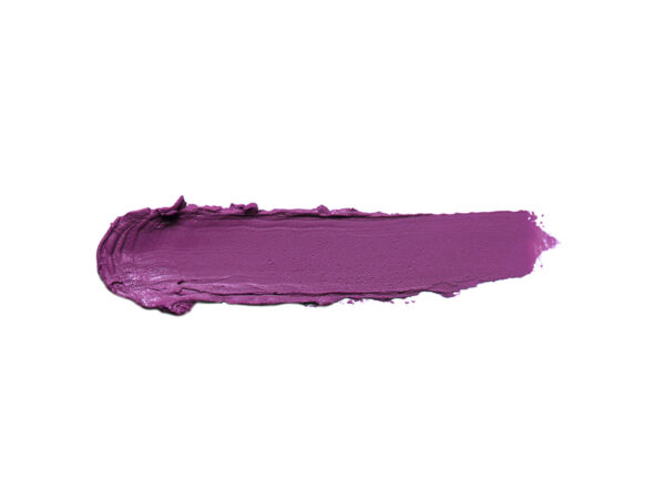 purple lipstick swatch on white background