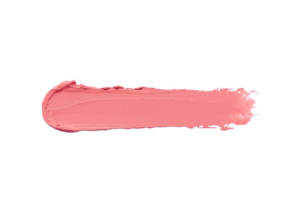 pink lipstick swatch on white background