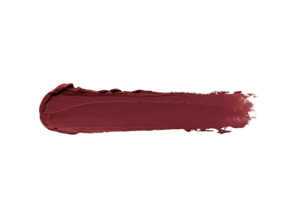 brown-red lipstick swatch on white background
