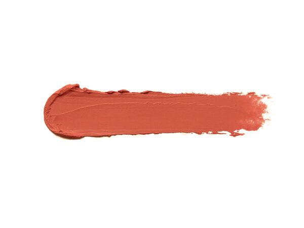 nude-peach lipstick swatch on white background