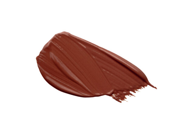 dark brown pink lip gloss swatch on white background