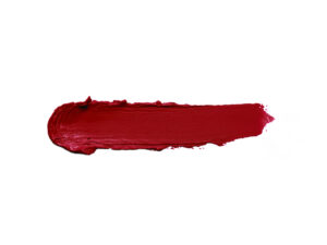 red lipstick swatch on white background