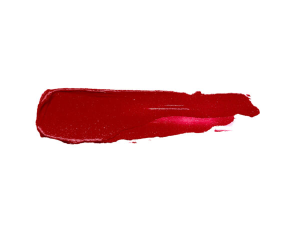 red matte liquid lipstick swatch on white background