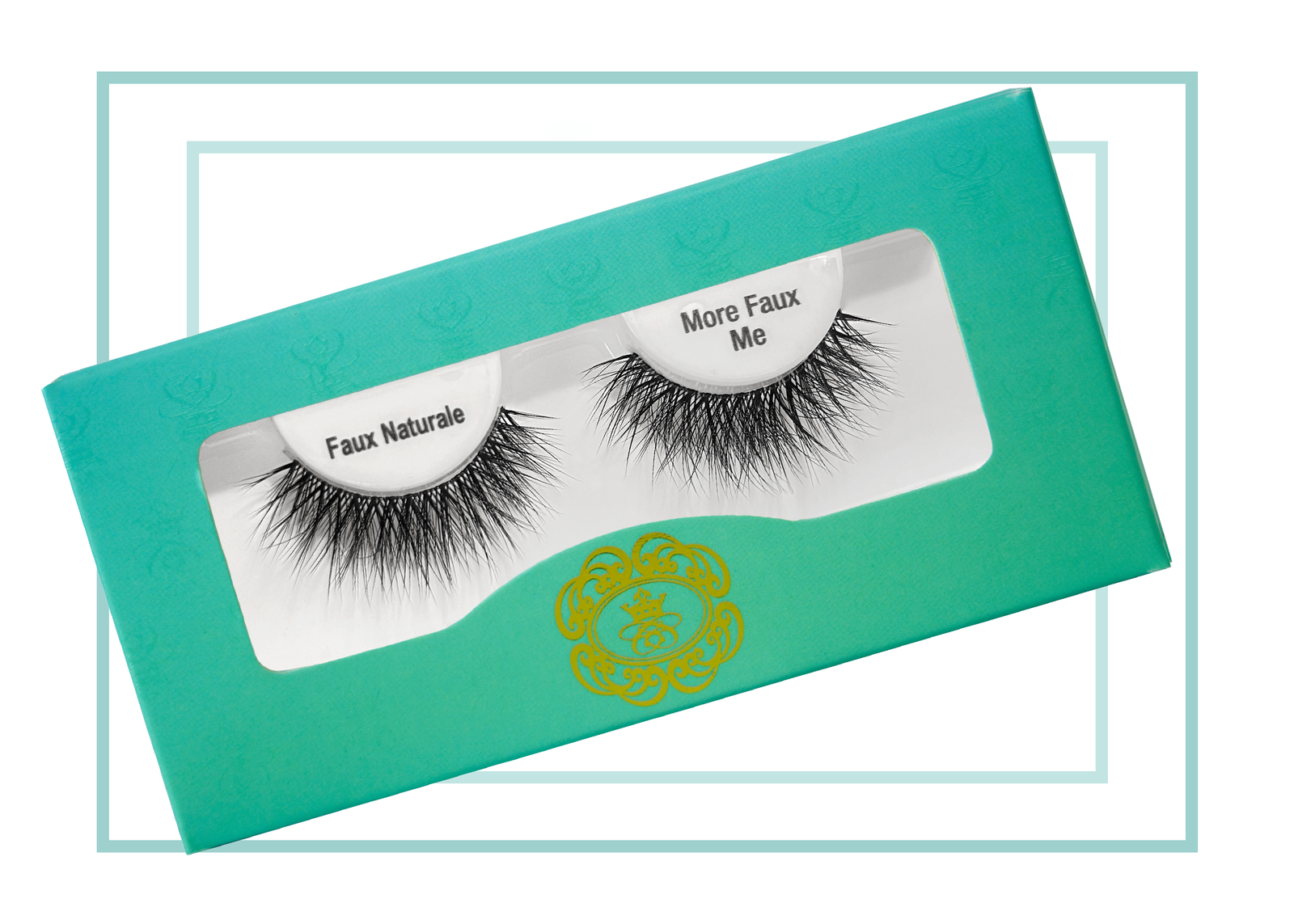 BIOdegradable plant-based strip eyelash collection model wearing false lashes on pink background