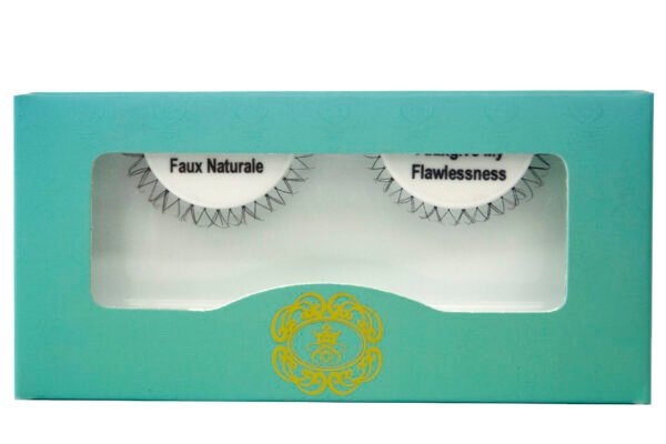 Fauxgive My Flawlessness Faux Naturale Lower Lash on white eyelash tray inside blue-green box packaging