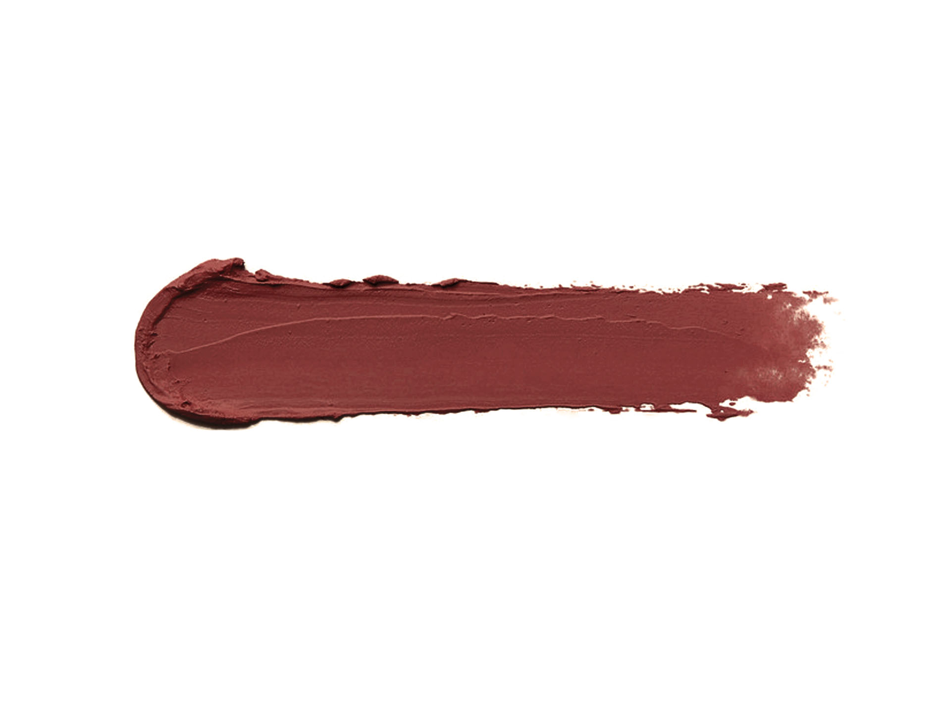 Haute Mess satin finish crème lipstick texture smear satin finish on white isolated background