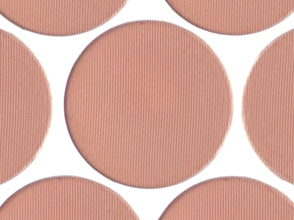 pinky-brown, nude matte, pressed eyeshadow single, on white isolated background