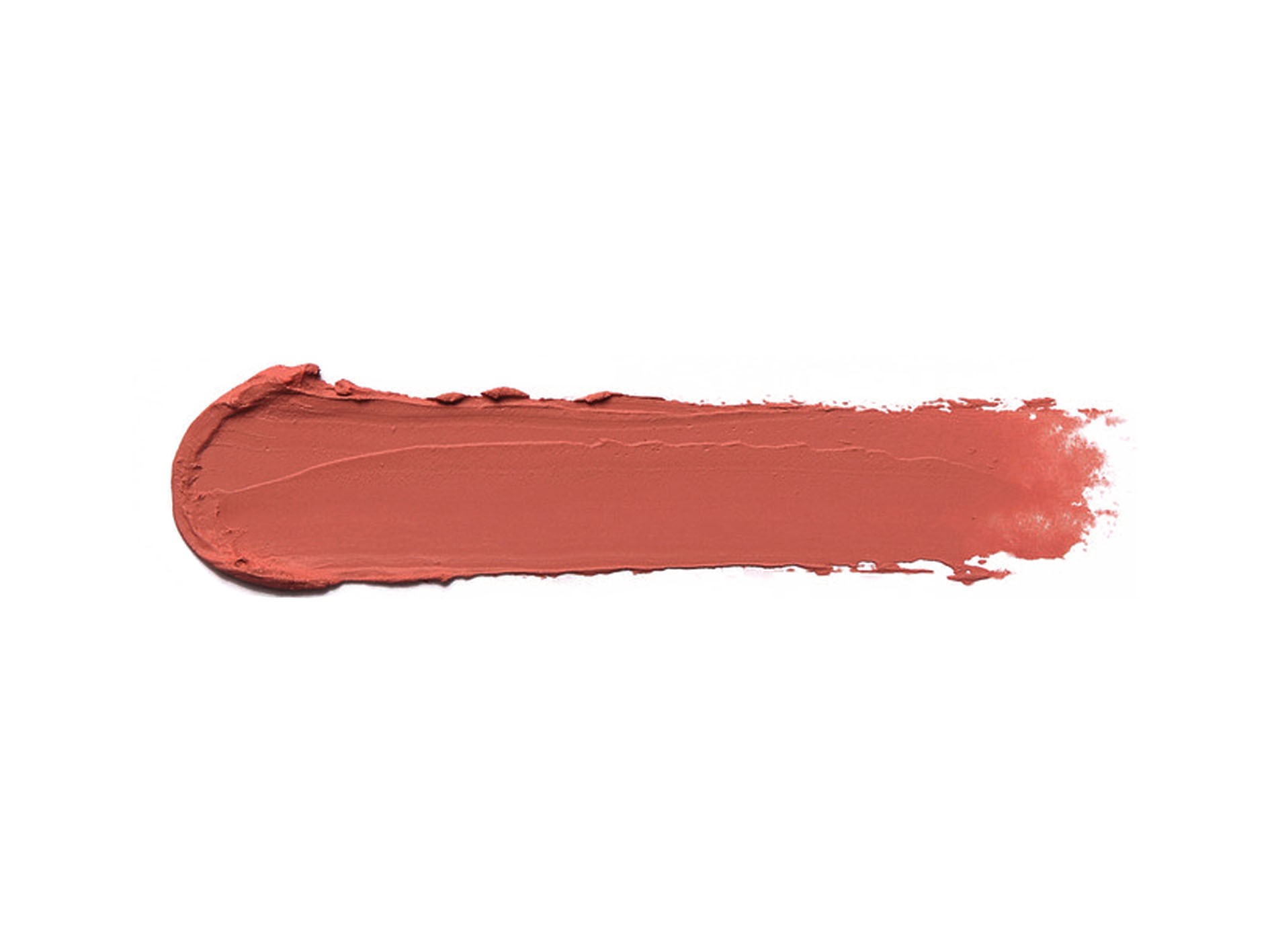 Lipstick Junky Crème Lipstick Peach-brown lipstick texture smear on white isolated background