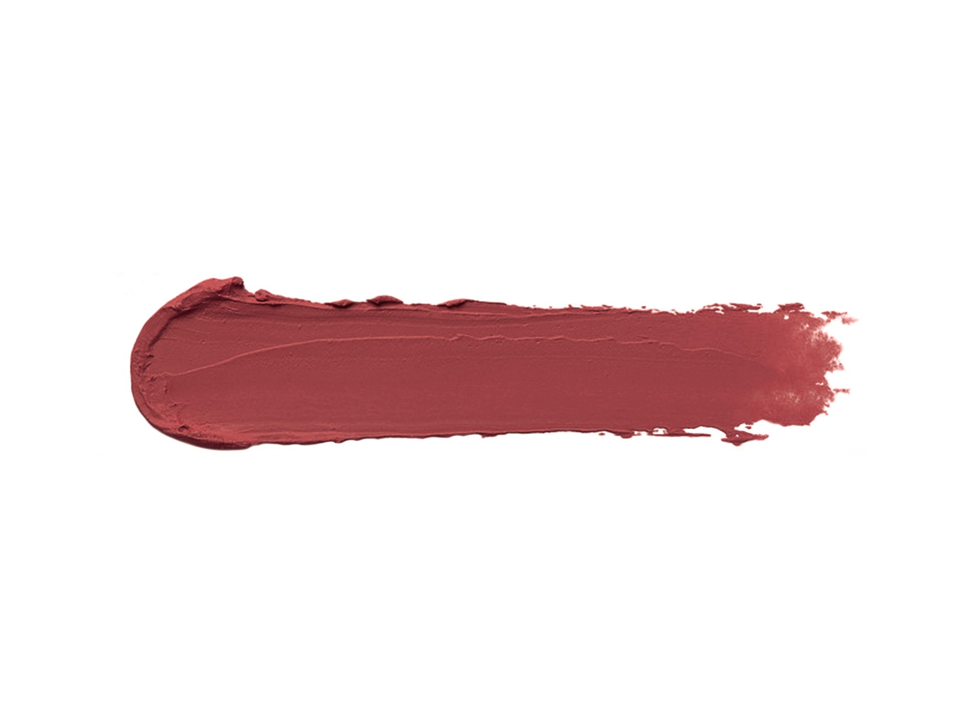 Sweet Tooth Crème Lipstick, satin finish, texture smear on white isolated background