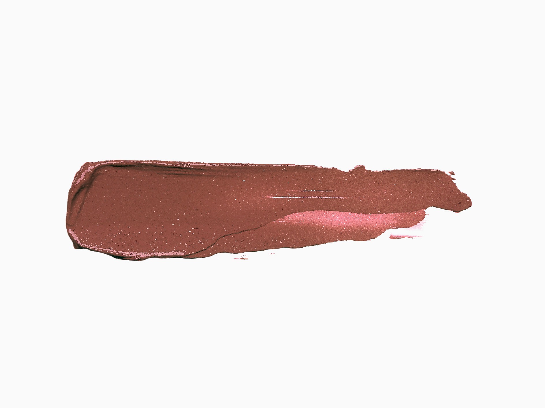 Muave-brown matte liquid lipstick smear on isolated white background